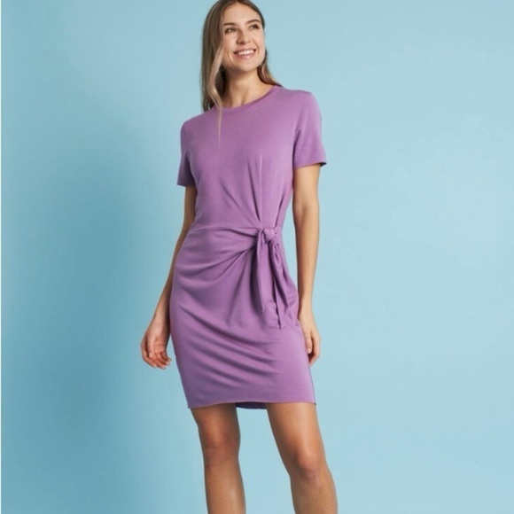 Kit & Ace tie side brushed purple mini dress size small - Picture 1 of 4